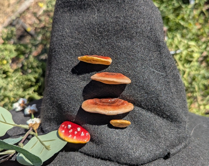 Mushroom Pin l Goblincore l Renaissance l Magical Accessory l Cottagecore l mushroom l chanterelle l amanita