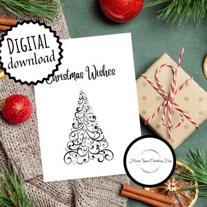 Printable Christmas Greeting Card instant download 7x5inch card for Christmas. Christmas card to download. Santa Claus.