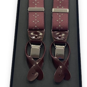 Elastic men's braces with leather straps, Made in Italy craftsmanship