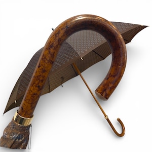 Ombrello classico manico in Canna di Malacca tessuto Nylon lavorazione artigianale Ombrelli Domizio dal 1989 Made in Italy F4