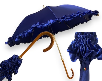 Parapluie pour femme "style 800" manche en canne de Malacca artisanat parapluies Domizio depuis 1989 Made in Italy