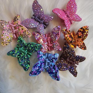 Rhinestone Butterfly Hair Clips