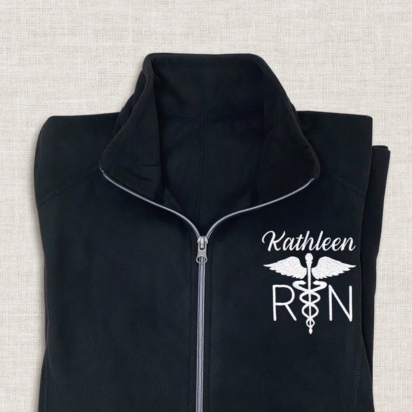 Personalized Neuro Nurse 1/4 Zip Embroidered Fleece-lined Jacket
