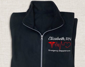 Custom Embroidered Medical Assistant Jacket, Personalized Nurse Fleece Jacket, Physician Assistant Jacket, Registered Nurse Jacket L223