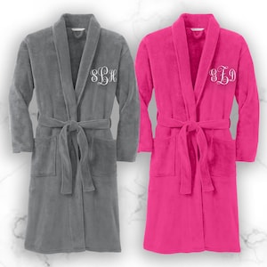 Personalized Robe, Custom Embroidered Robe, Embroidered Plush Robe, Bridesmaid Gift, Custom Bath Robe, Wedding Robe, Micro Fleece Spa Robes