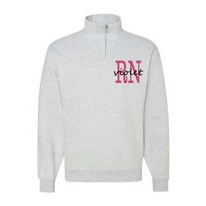 Embroidered Nurse Sweatshirt, Nurse Quarter Zip Sweatshirt, Personalized Medic Sweatshirt, Rn Nurse Sweatshirt Embroidered, Customnurse