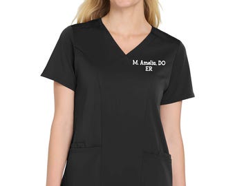 Embroidered Scrub Women's V Neck | Custom Hospital Top | Personalized Premiere Flex