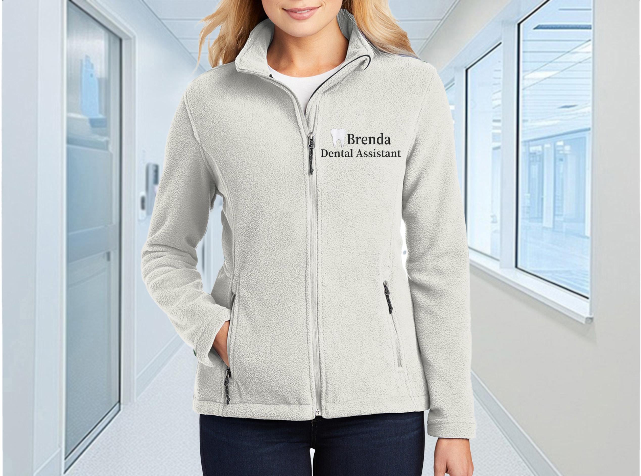 Personalized Embroidered Dental Fleece Jacket for Women | Custom ...