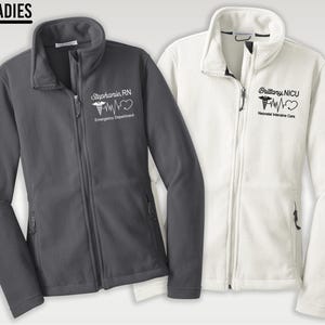 Personalized Medical Fleece Jacket for Women | Custom Embroidered Nurse or Doctor Gift
