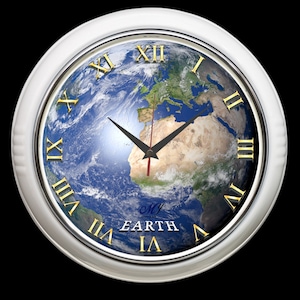Planète Terre, horloge murale rétro en métal du monde