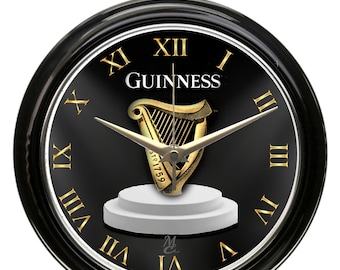 Reloj de pared retro con marco metálico Guinness