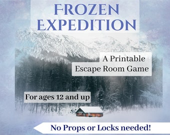Winter Escape Room for Teens Tweens, Printable Escape Room Kit, Escape Game for Puzzle lovers, DIY Escape Room at Home for Adults and kids