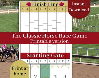 Afdrukbaar spel paardenrace, partyspel paardenrennen, gokspel paardenrace, dobbelspel paardenrennen, partyspel paardenrennen, partyspel wedden op paardenraces