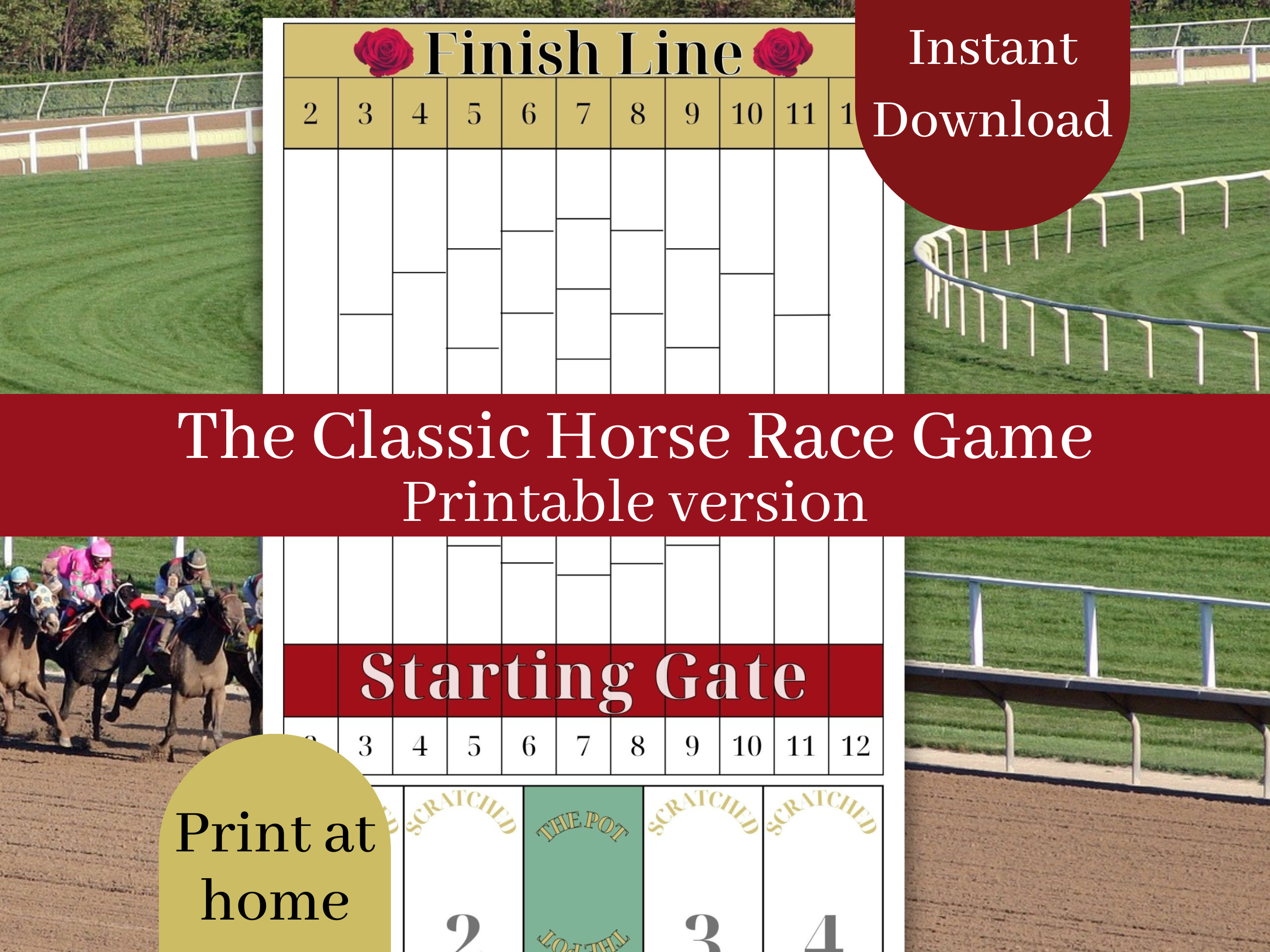 Horse Race Game Printable, Horse Racing Party Game, Horse Race Betting