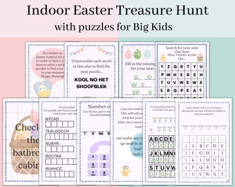 Easter Scavenger Hunt for Teens, Indoor Easter Treasure Hunt for Big Kids, Easter Basket Hunt for kids, preteen, teenagers