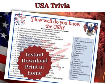Trivia de Estados Unidos, 250 aniversario, trivia del 4 de julio, juego de preguntas sobre Estados Unidos, trivia de EE. UU., juego de trivia patriótica, juego de historia de EE. UU. para todas las edades