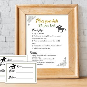 Belmont Horse Betting Game, Printable Belmont Stakes Party Game, Horse ...