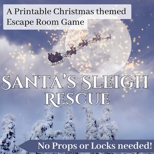 Christmas Escape Room, Printable Escape Room Kit, Christmas Escape for kids teens adults, DIY Escape Room At Home Kit, Santa Escape Game