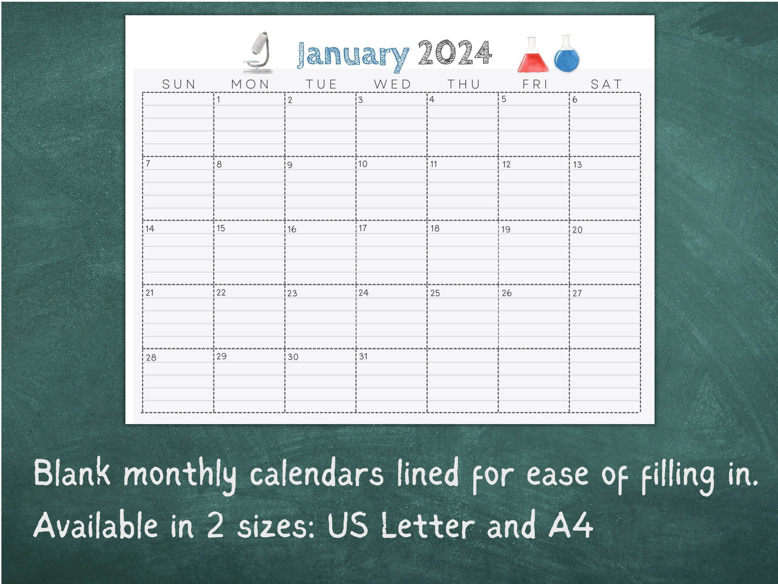 School Year Calendar 20232024 Printable Monthly Fridge Calendar 13