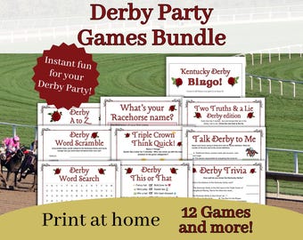 Printable Kentucky Derby Party Games 2025, Derby Party Games Bundle, 12 Activities for Derby Party, office party, Watch party, Derby Trivia