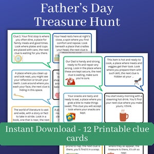 Fathers Day Scavenger hunt for Dad, Indoor Treasure Hunt with Printable clues, Fun Activity for Dad Birthday, Father&#39;s Day Treasure hunt