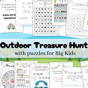 Outdoor Scavenger Hunt Clues, Spring or Summer Treasure Hunt for Teens and Tweens, Printable Birthday Treasure Hunt Summer activity for kids