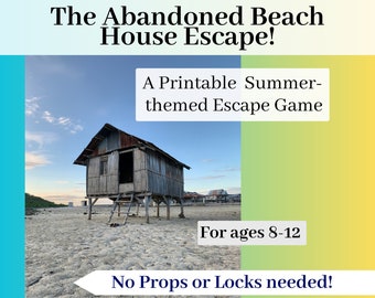 Summer Escape Room, Printable Escape Room Game for kids, Summer trivia, Puzzle game for kids, Boredom buster activity, Birthday party game