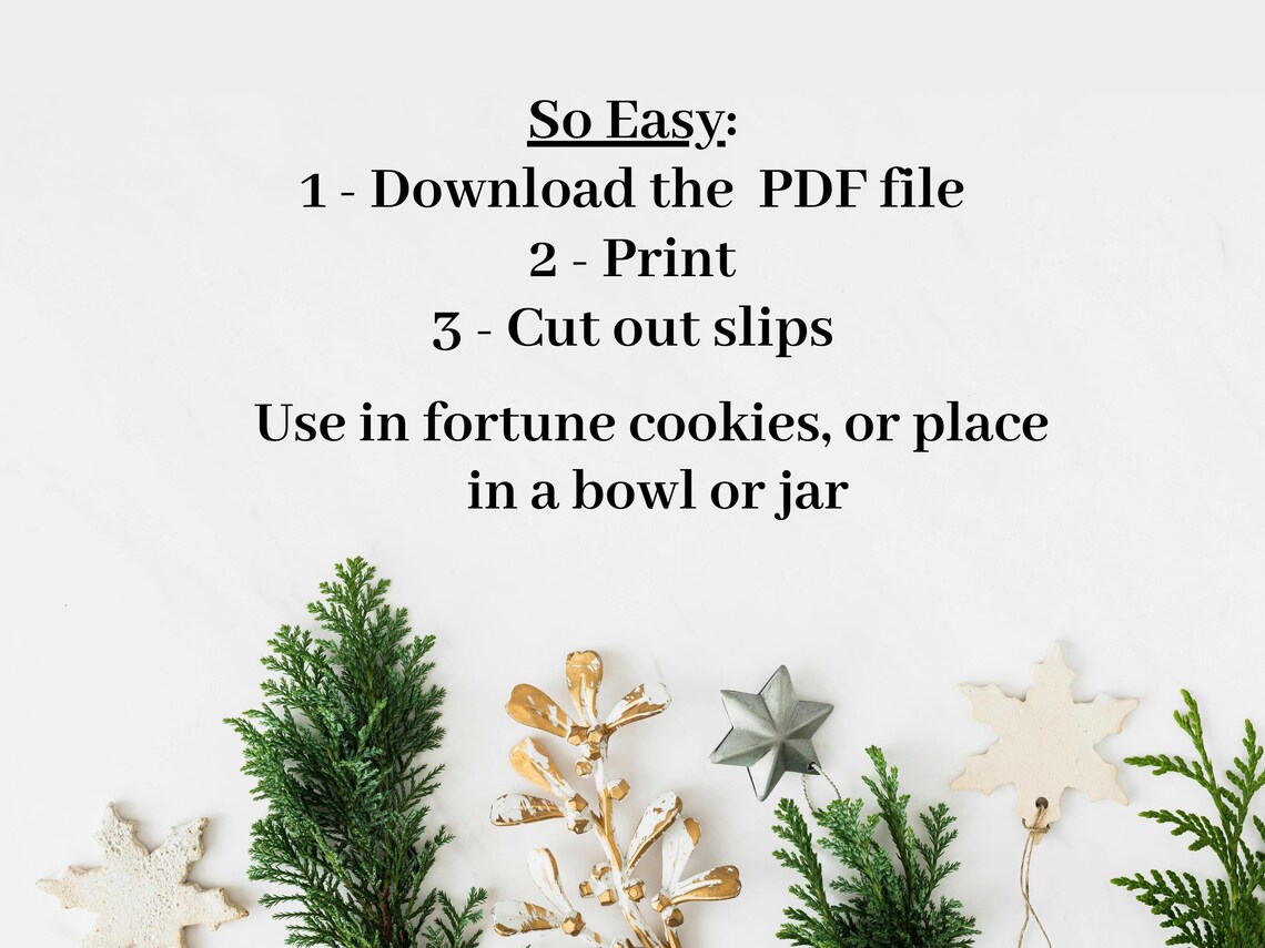 Christmas Fortune Cookie Messages, Printable Fortunes for the Holidays ...