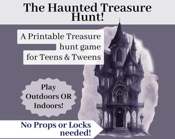 Haunted House Escape Room for teens, Indoor OR Outdoor Halloween Scavenger Hunt Teens and Tweens, Haunted Treasure hunt Halloween Teen games
