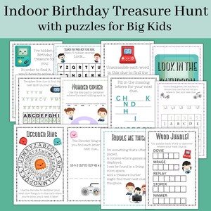 Birthday Scavenger Hunt for tweens and teens, Indoor Birthday Treasure Hunt, Scavenger hunt for teens tweens big kids