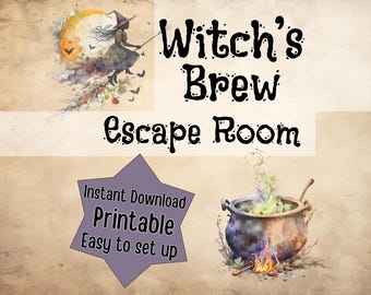 Witch's Brew Escape Room for tweens and teens, Scavenger hunt Escape Room, Halloween game for teens, Witch’s Brew Printable party game
