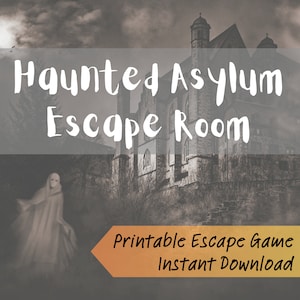 Haunted Asylum Escape Room Printable Escape Game for kids tweens teens and adults, DIY Halloween Escape Room At Home Kit, Scavenger Hunt