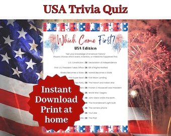Amerikanisches Geschichtsquizspiel, USA-Trivia, Spiele zum 250-jährigen Jubiläum, Vaterländisches Amerika-Spiele, 4. Juli Trivia