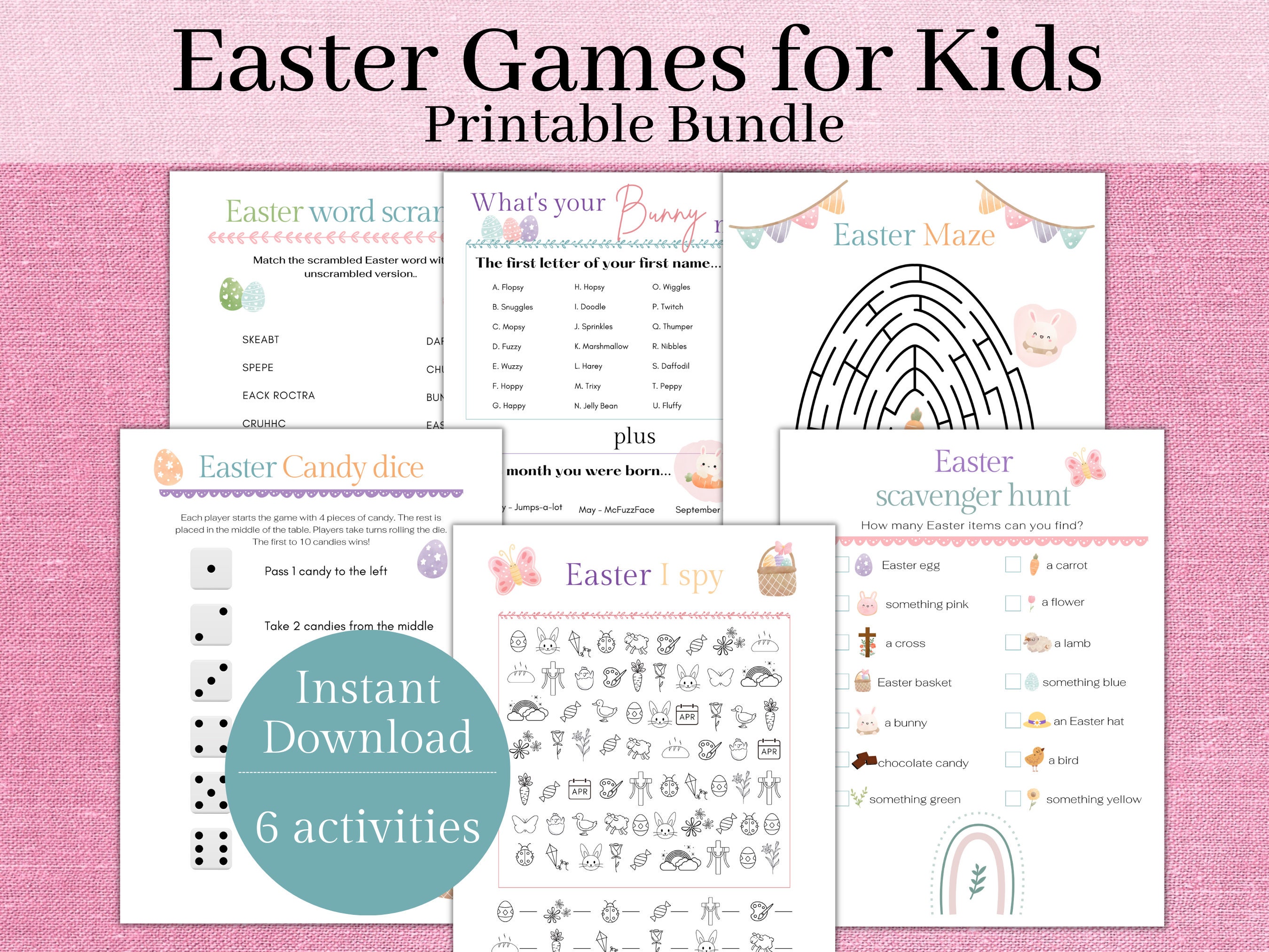 Easter Games Printable, Easter Activities for Kids, Easter Scavenger ...
