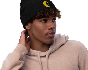 Moon Embroidered Beanie