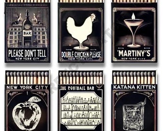 NYC Cocktail Bars [digital Download] Matchbook Print - Etsy
