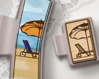 Summer Hair Clip SVG Laser Cut File: Beach Claw Template (Digital Download