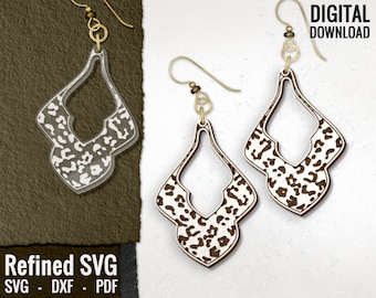 Leopard Earring SVG File: Laser Cut Jewelry Pattern (Digital Download)