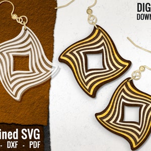 Boho Earring SVG, Wood Earring SVG, Modern Laser Earring File, Trendy Glowforge Earring, SVG Cut File, Commercial Use