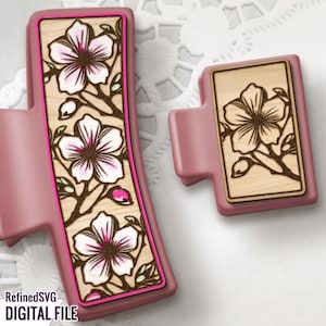 Blossom Hair Clip SVG: Floral Laser Cut File (Digital Download)