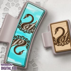 Fichier de découpe laser SVG de pince à cheveux cygne – modèle accessoire de cheveux d'oiseau élégant, pince gracieuse griffe, téléchargement numérique pour machine de découpe laser