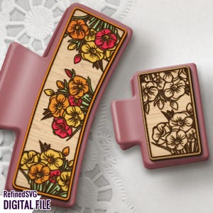Floral Hair Clip SVG: Bloom Flower Laser Cut File (Digital Download)