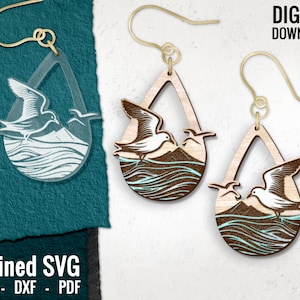 Vogel Ohrring SVG, Vogel Teardrop Laser geschnitten Ohrring Datei, Tier Holz Ohrring SVG, Ohrring Design Dateien, Acryl Ohrring SVG, kommerzielle Nutzung