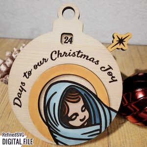 Cuenta regresiva para la Natividad SVG, Archivo de cuenta regresiva para Navidad, Calendario de cuenta regresiva para Navidad SVG, Cuenta regresiva para la alegría navideña, Calendario de Adviento SVG