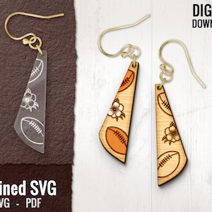 Football Earring SVG, American Football Earrings Files, Rugby Earring File, Sports Earring SVG, Football Wood Earring Files, Commercial Use