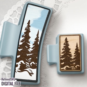 Forest Hair Clip SVG Laser Cut File: Winter Claw Clip Design (Digital Download