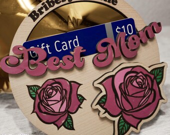母の日ギフトカードホルダー SVG、お母さんのための面白いレーザーカットファイル、お母さんの花柄デザインデジタルダウンロード、DIY 母の日ギフト、レーザーカットファイル