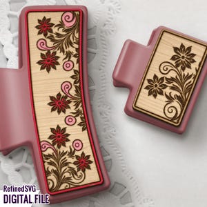 Flower Hair Clip SVG Laser Cut File – Spring Hair Accessory Template, Floral Claw Clip, Digital Download for Laser Cutting Machine
