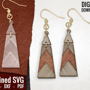 Boho Earring SVG, Trendy Earring Laser Cut File, Midcentury Modern Wood Earring File, Laser Cut Desig, Glowforge, Commercial Use