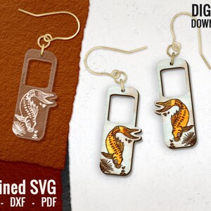 Goldfish Earring SVG, Fish Laser Cut File, Sea life Laser Earring File, Wood Earring SVG, Fish Acrylic Earring SVG, Commercial Use